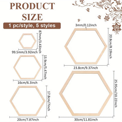 5 Sizes Hexagon Macrame Frame