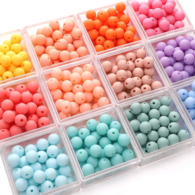 50-100pcs 8/10mm Acrylic Frosted Matte Round Beads Multi Color