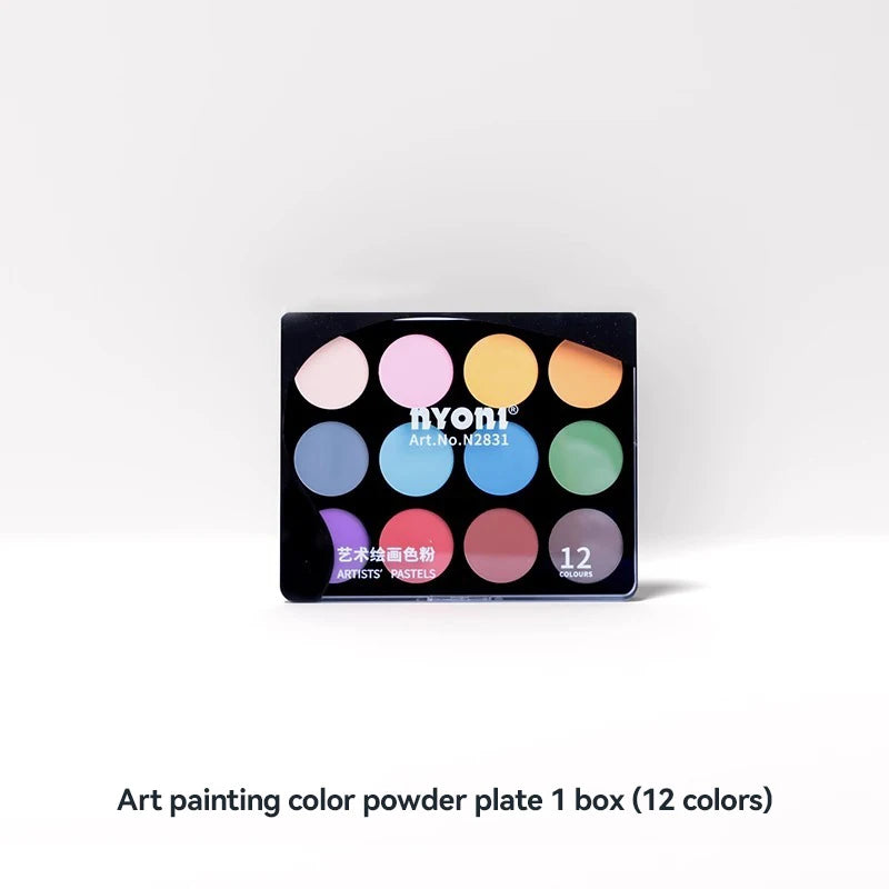 12 Colors Soft Artist Pastel Powdr Dry Wet Sketch  Graphite Charcoal Color Powder