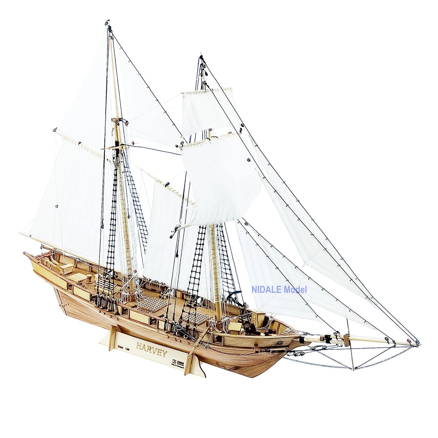 Scale 1/96 Model Building Kits Wooden Sailboat