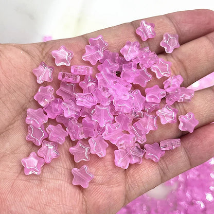 New 30pcs 8mm Five-pointed Star Matte Glass Beads Loose Spacer Beads