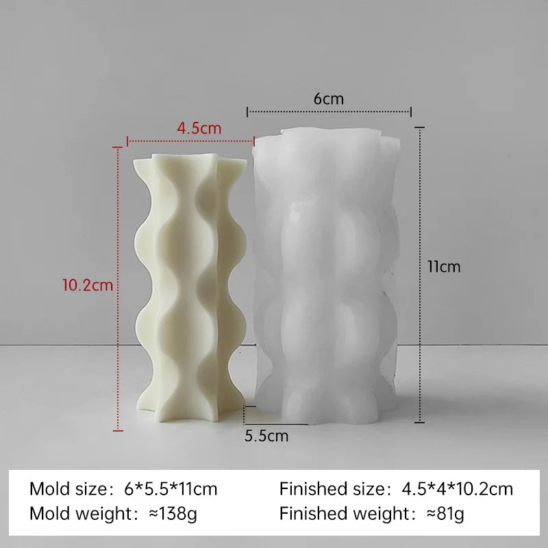 Striped Cylinder Aroma Candle Silicone Mold