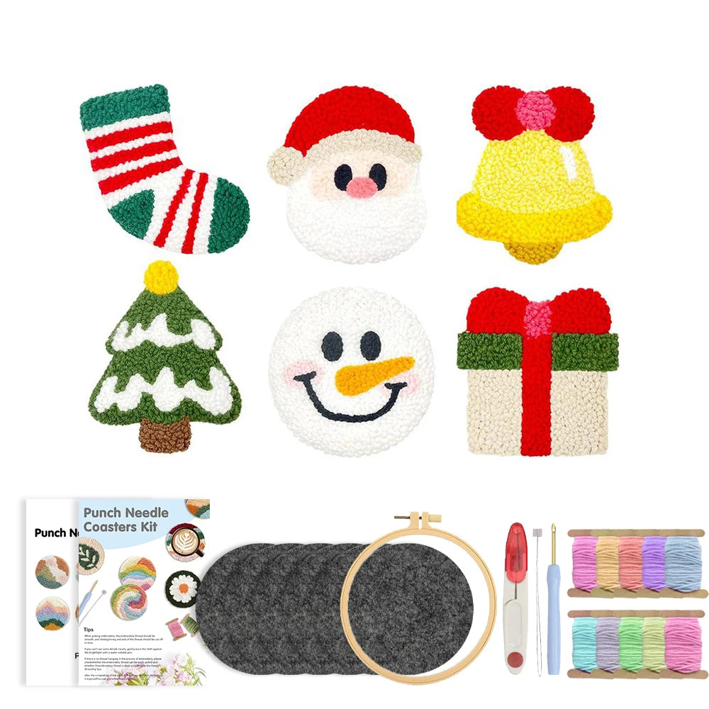 Punch Needle Coaster Kit 6PCS  Kit for Beginners