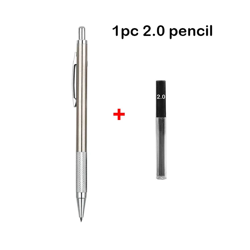 Mechanical Pencil Set 0.3 0.5 0.7 0.9 1.3 2.0mm Full Metal Art Drawing Painting Automatic Pencil