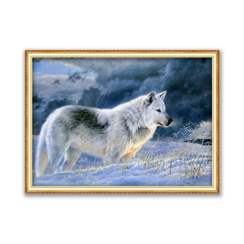 Meian Moon And Wolf DIY Embroidery 11CT Cross Stitch Kits