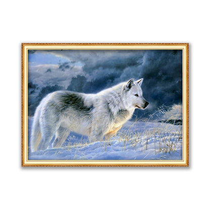 Meian Moon And Wolf DIY Embroidery 11CT Cross Stitch Kits