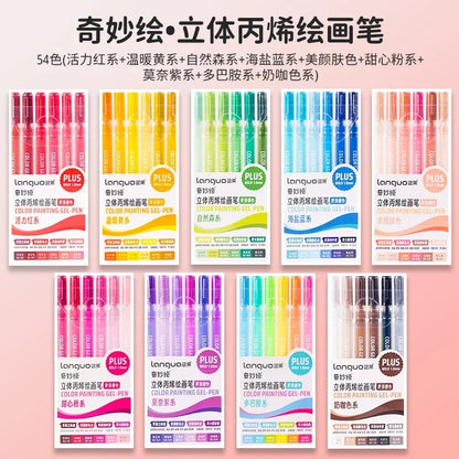 LANGUO 207/4 Colors Glitter Acrylic 0.5/1.0mm Gel Pen