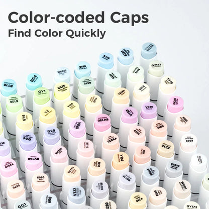 Ohuhu Honolulu New 48 Pastel Colors Marker Pen Set Alcohol
