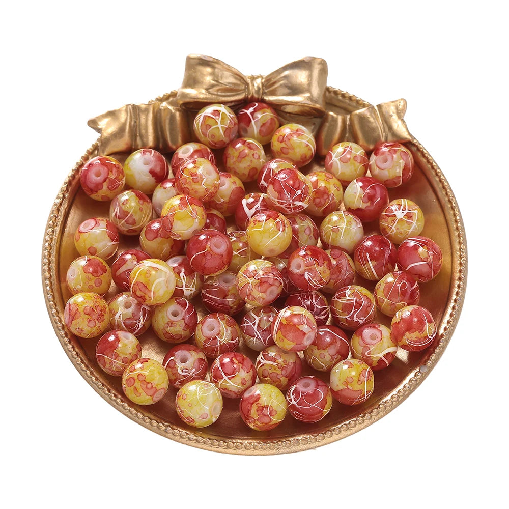 4/6/8/10mm Crystal Glass Crackle Round Bead