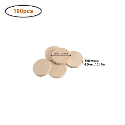 15-35mm Unfinished Smooth Round Wood Coins