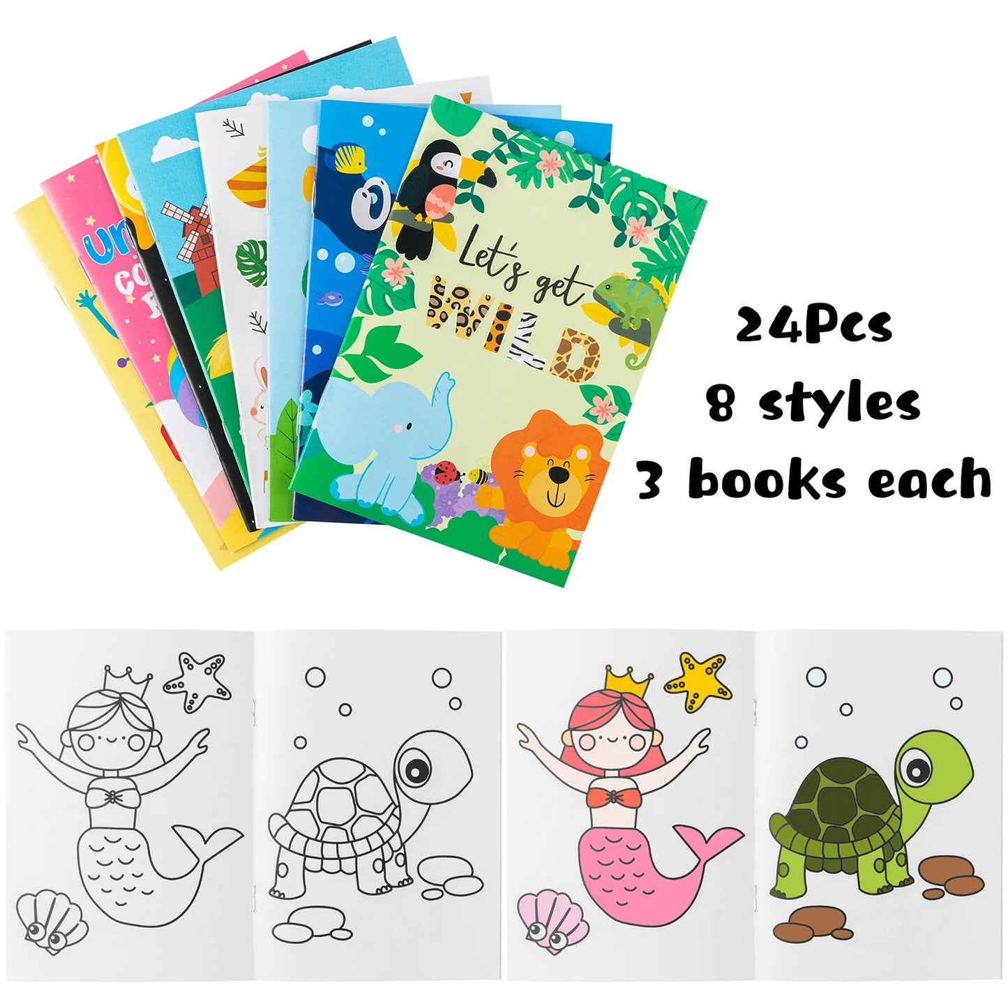 24PCS Mix Styles Coloring Books  Creative Painting Kits