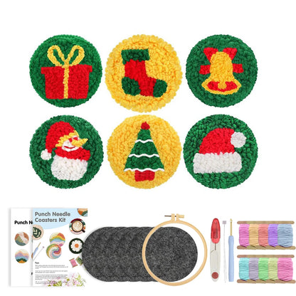 Punch Needle Coaster Kit 6PCS  Kit for Beginners