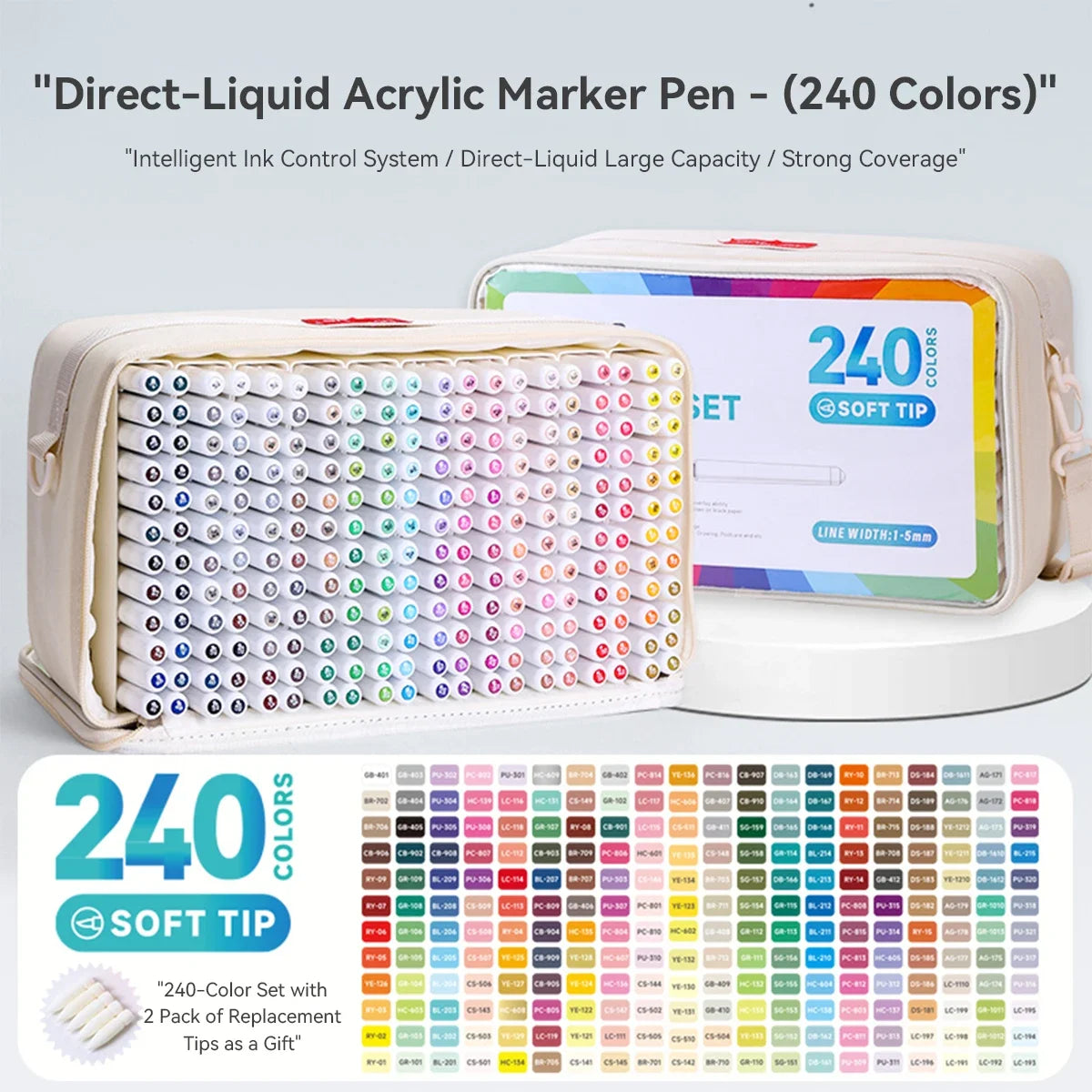 LANGUO 96-288 Colors Direct Liquid Acrylic Paint Pens Brush Marker Pen