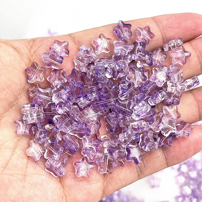 New 30pcs 8mm Five-pointed Star Matte Glass Beads Loose Spacer Beads