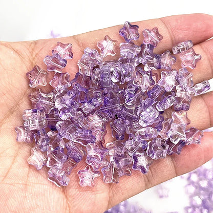 New 30pcs 8mm Five-pointed Star Matte Glass Beads Loose Spacer Beads