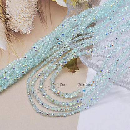 New 2 3 4mm Dyeing Rondelle Crystal Glass Beads