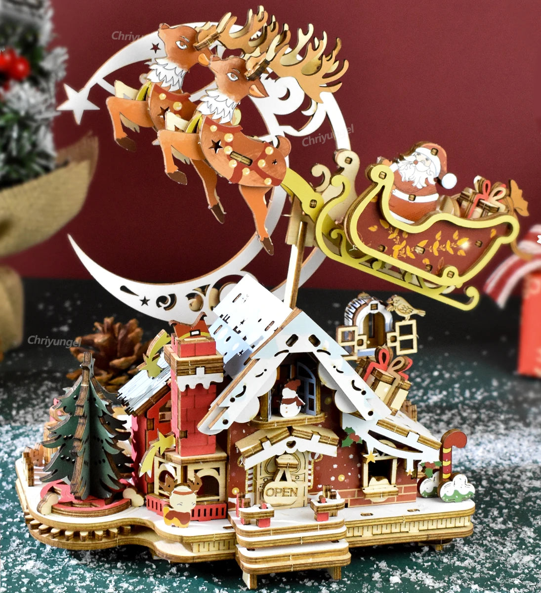 Christmas 3D Wooden Puzzle  Track Model Building Kit