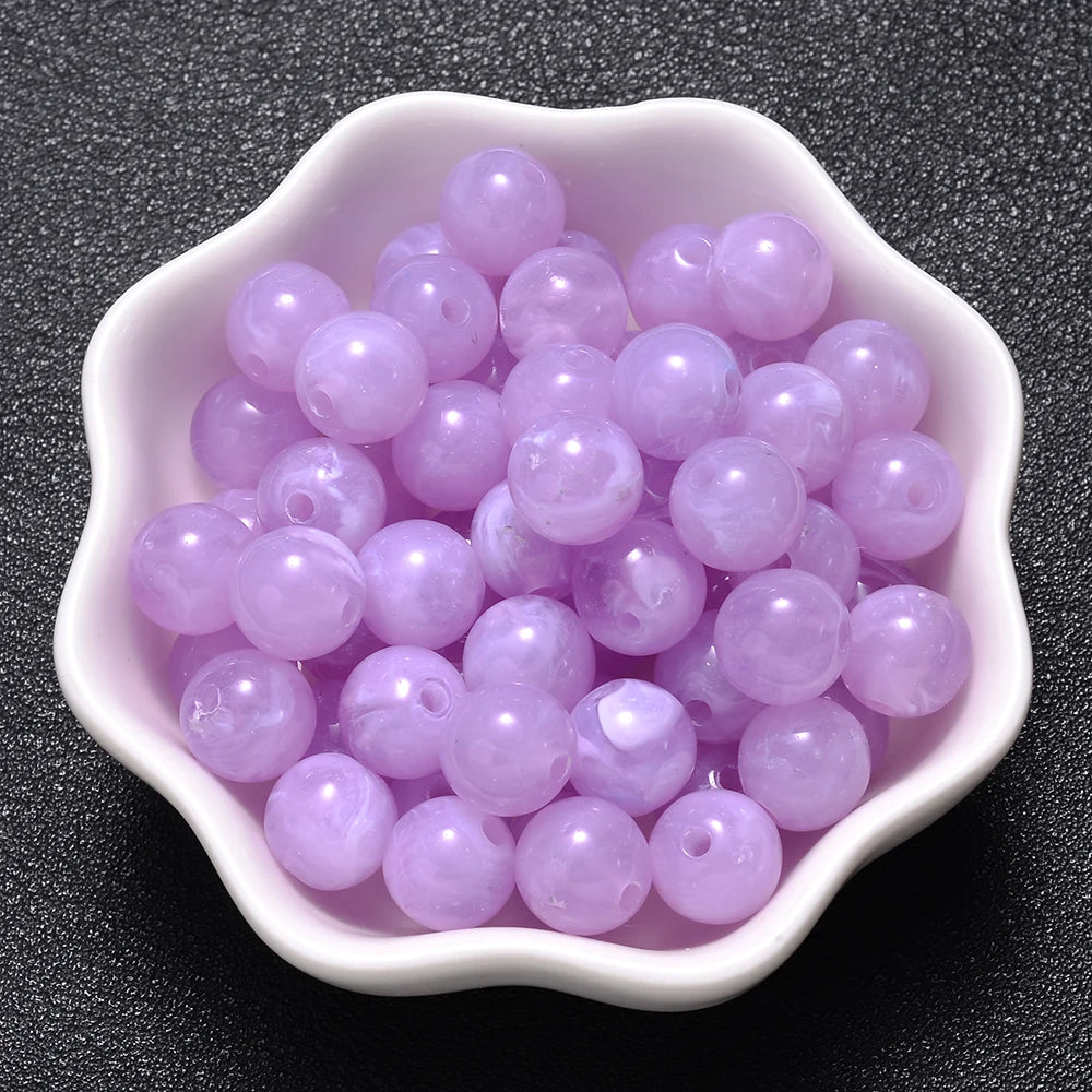 6-18mm Gradient Acrylic Beads Round Cat's Eye  Loose Spacer Beads
