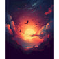 GATYZTORY Oil Painting By Numbers Gradient Sunset Scenery On Canvas