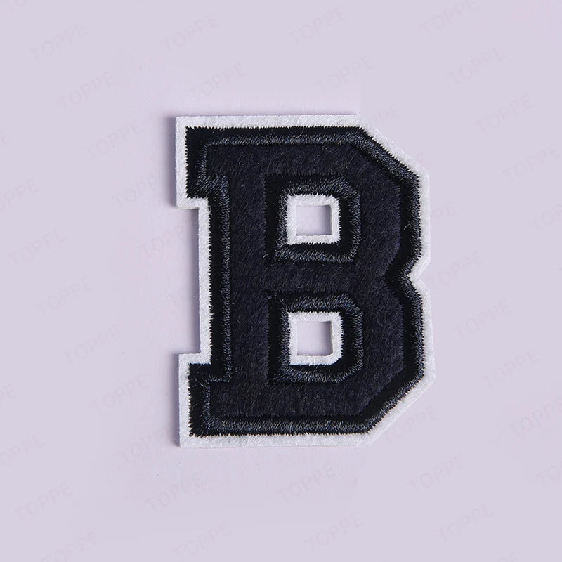 Navy Blue Letter Iron On Patch Applique