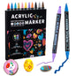 12/24/36/48 Colors Dual Tip Acrylic Paint Pens Markers