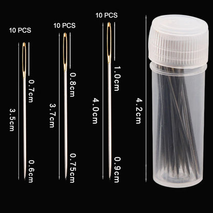 30 PCS Cross Stitch Needles Gold Tail