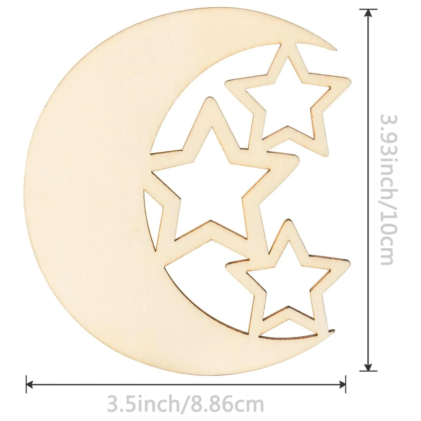 20/30pcs Hollow Wooden Moon Star