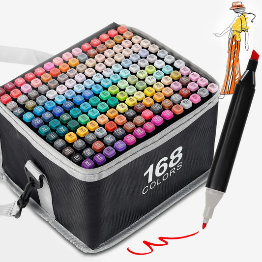 24/48/80/120/168/262 Colors Professional Drawing Markers Dual Tip Permanent
