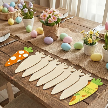 10pcs Easter Wooden Carrot Decoration Blank Wood Chips