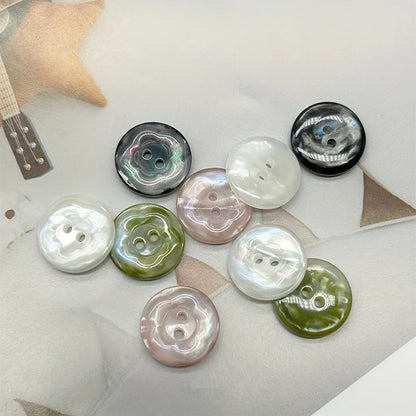 10pcs 11.5mm/15mm Imitation Shell Colorful Sewing Buttons Round