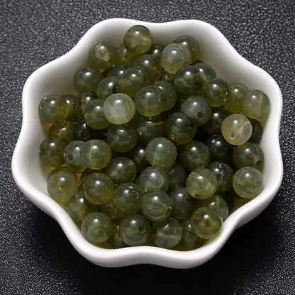 6-18mm Gradient Acrylic Beads Round Cat's Eye  Loose Spacer Beads
