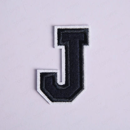 Navy Blue Letter Iron On Patch Applique