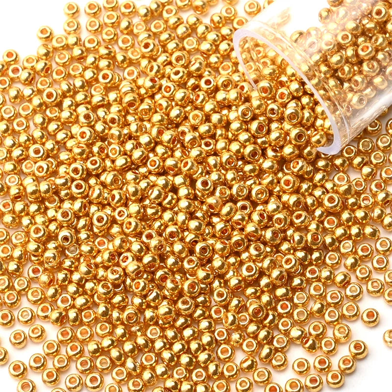 12Grams/Tube 2mm Metallic Seed Beads Japanese Round Glass Seedbeads 1200pcs