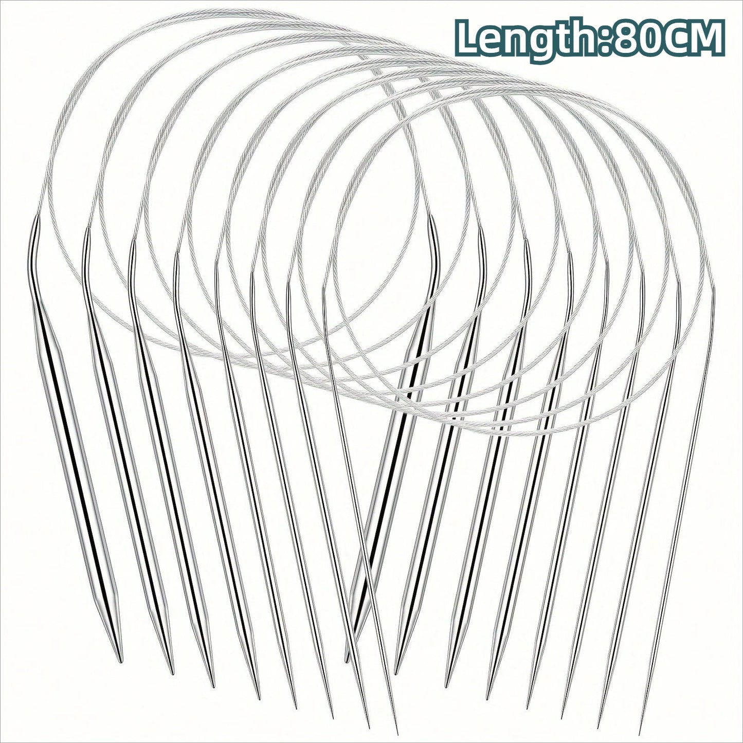 Professional 8pcs Stainless Steel Knitting Needles Set