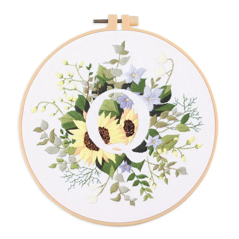 Letter Embroidery DIY Flowers Painting Full Needlework Bag