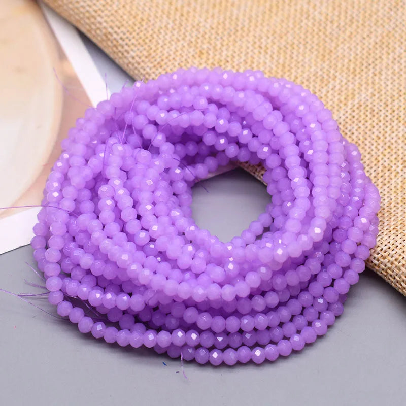 New 2 3 4mm Dyeing Rondelle Crystal Glass Beads