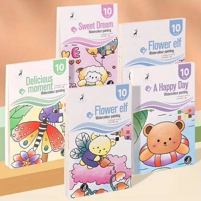 Watercolor Painting Book with 1 Book 1 pen Water Powder