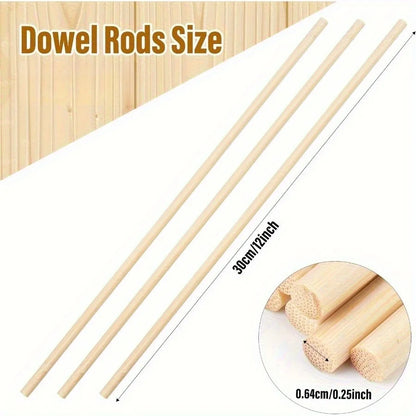 40Pcs Wooden Dowel Rods 12 Inch