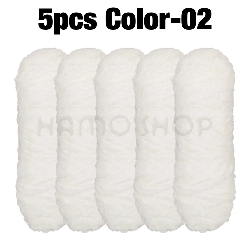 5 Rolls 100g Each Roll Premium Velvet Chenille Yarn