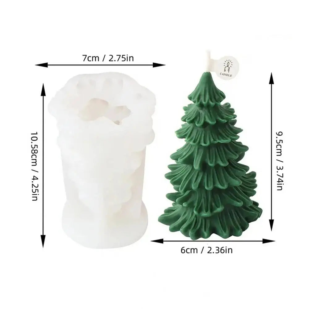 Christmas Tree Candle Mold 3D