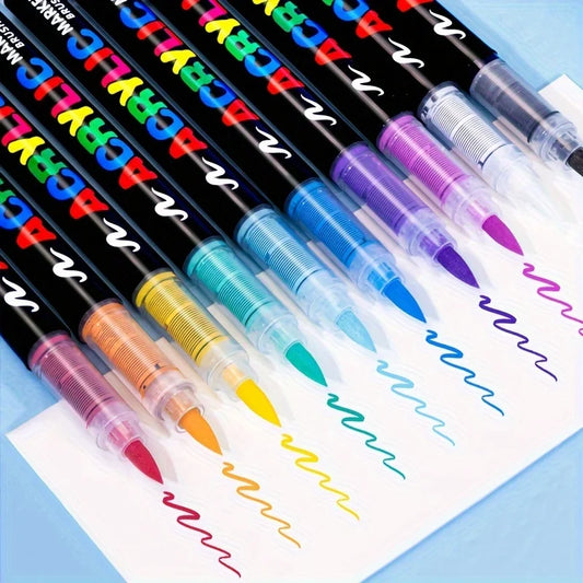 12-120 Colors Acrylic Paint Pens Markers Brush Tip