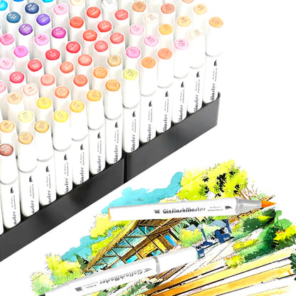 Ginflash Brush&Chisel 30Colors Gray Tone Set Matching Art Markers