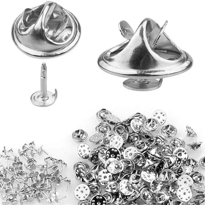 100pc Metal Locking Pin Back Brooch Badge Holder