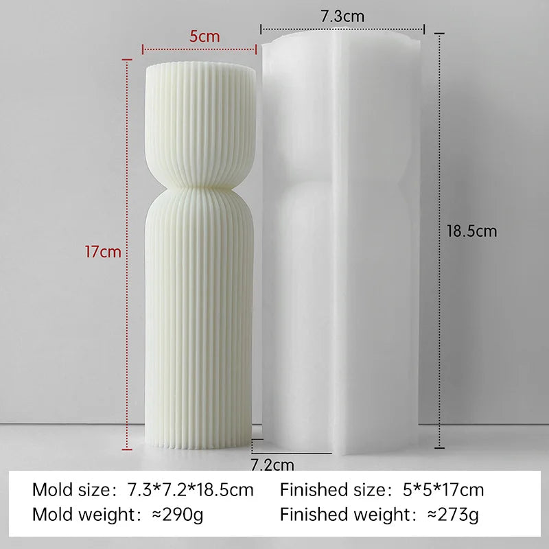 Striped Cylinder Aroma Candle Silicone Mold