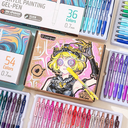 LANGUO 36/54/72/90 Colors Acrylic Painting Gel Pens