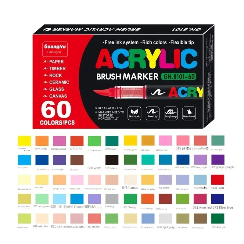 Acrylic Paint Pens Markers Brush Tip