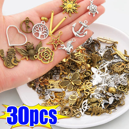 100pcs Tibetan Silver Mixed Pendant Animals Charms Beads