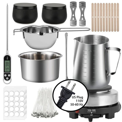 DIY Handmade Candle Craft Tools Kit with Wax Melting Hot Plate