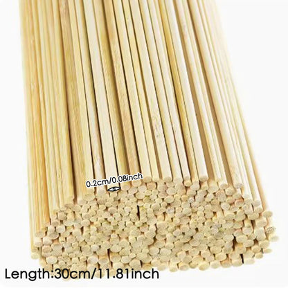 100Pc 30CM*2MM Thin Bamboo Stick