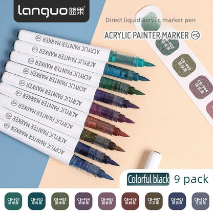 Languo 288/9 Direct Liquid Acrylic Paint Pens Brush Color Marker Pen